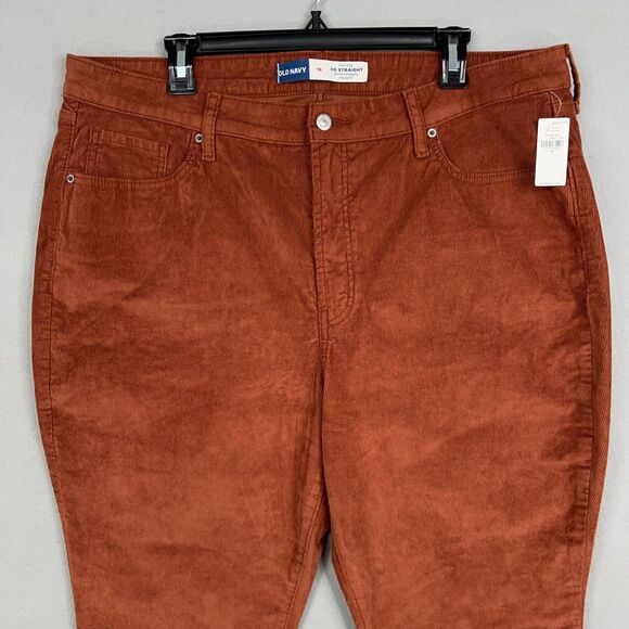 Old Navy Pants Womens 18 Brown High Rise OG Straight Corduroy Academia Preppy - Picture 2 of 16